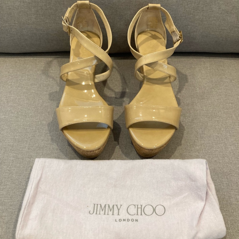 Jimmy Choo Patent Leather Wedge sandals